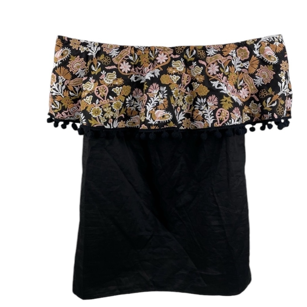 Caroline Constas Cold Shoulder Top with Pompoms S